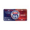 Placa de Matricula Decorativa Route 100 years red blue