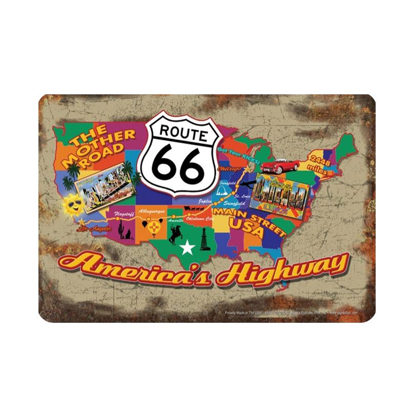 Placa Decorativa Route 66 America's highway