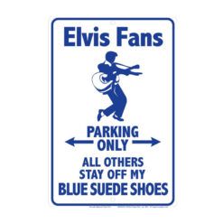 Placa Decorativa Elvis Fans Parking Blue