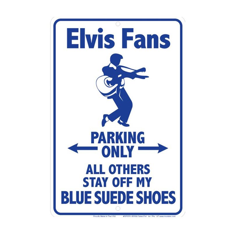 Placa Decorativa Elvis Fans Parking Blue
