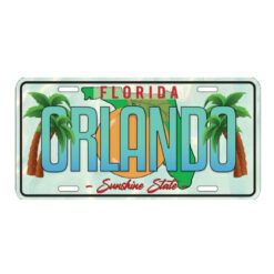 Placa de Matricula Decorativa Florida Orlando Color