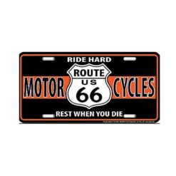 Placa de Matricula Decorativa Route Motor Cycles