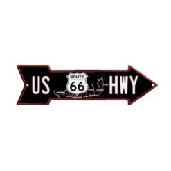 Placa Decorativa Flecha Route 66 US HWY