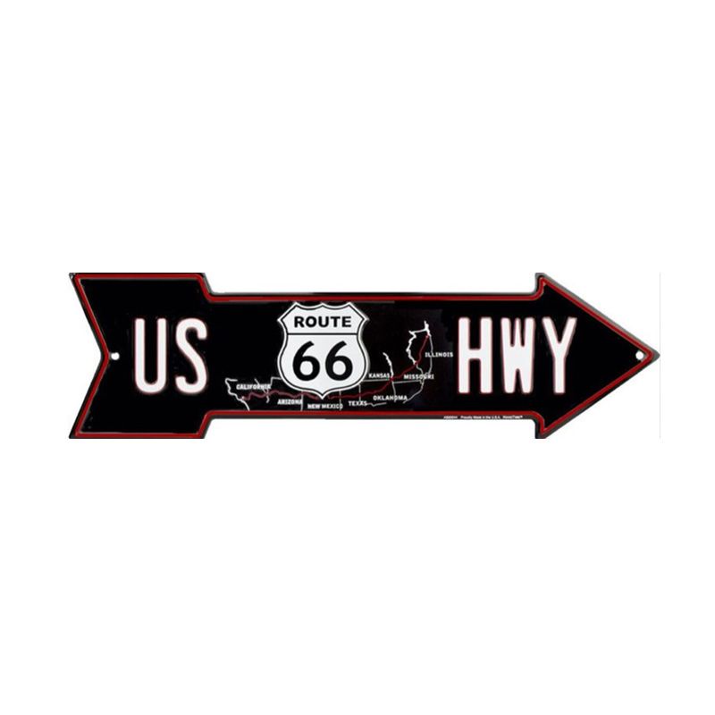 Placa Decorativa Flecha Route 66 US HWY
