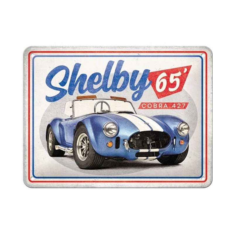 Placa decorativa de metal Shelby Cobra 15x20 cm