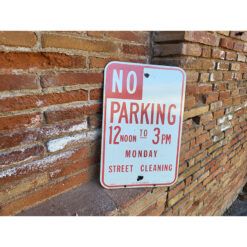 Señal Original de Tráfico Los Ángeles No Parking - Street Cleaning 12-3pm 45,5x30 cm - Imagen 2