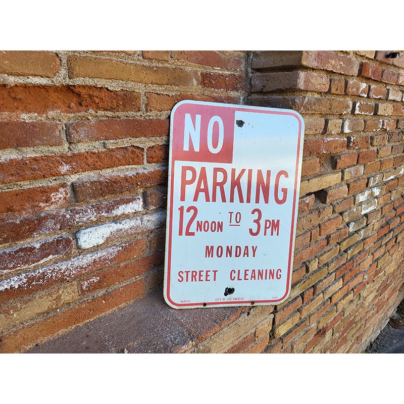 Señal Original de Tráfico Los Ángeles No Parking - Street Cleaning 12-3pm 45,5x30 cm - Imagen 2