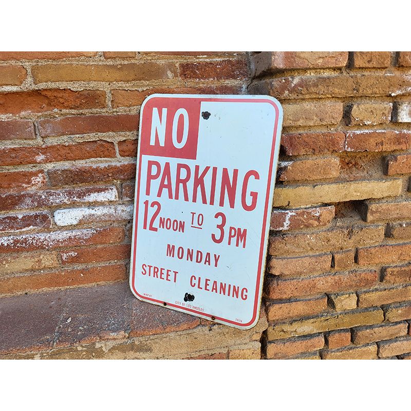 Señal Original de Tráfico Los Ángeles No Parking - Street Cleaning 12-3pm 45,5x30 cm - Imagen 3