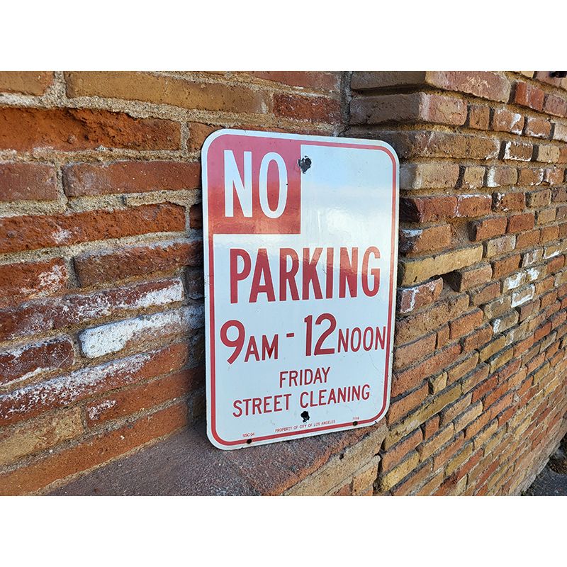 Señal Original de Tráfico Los Ángeles No Parking - Street Cleaning 9am-12pm 45,5x30 cm - Imagen 2