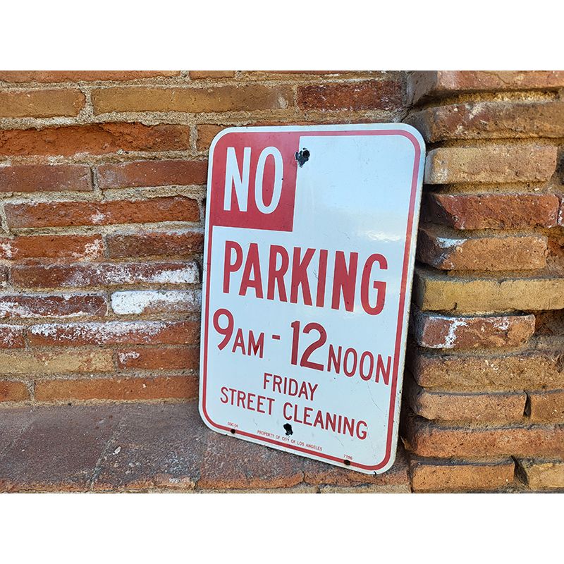 Señal Original de Tráfico Los Ángeles No Parking - Street Cleaning 9am-12pm 45,5x30 cm - Imagen 3