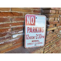 Señal Original de Tráfico Los Ángeles No Parking Street - Cleaning 12pm-2.30pm 45,5x30 cm - Imagen 2