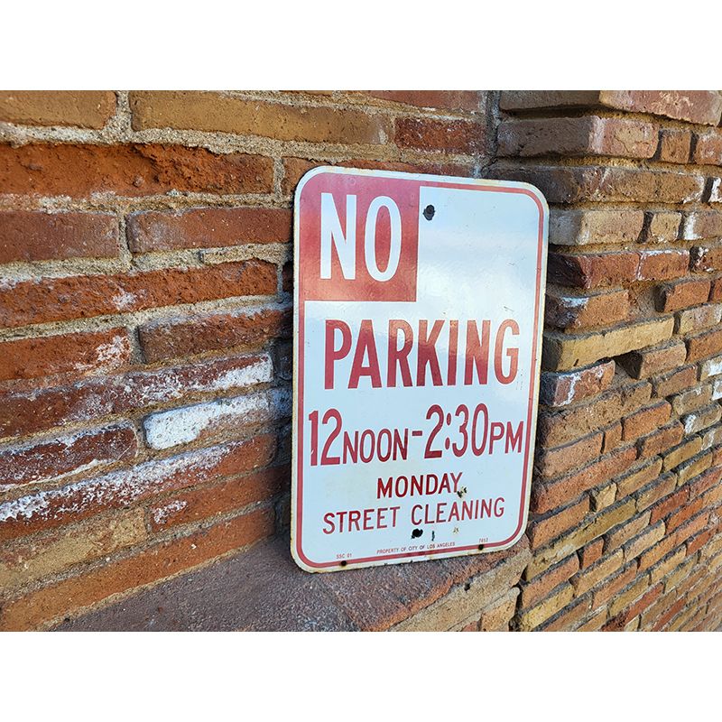 Señal Original de Tráfico Los Ángeles No Parking Street - Cleaning 12pm-2.30pm 45,5x30 cm - Imagen 2