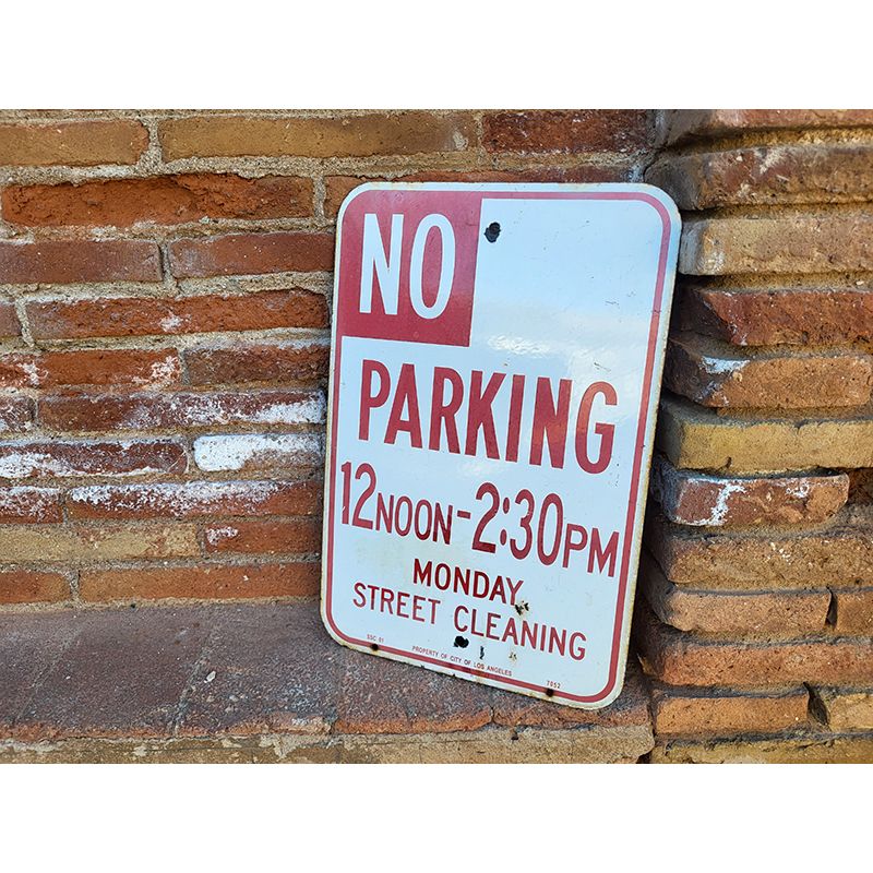 Señal Original de Tráfico Los Ángeles No Parking Street - Cleaning 12pm-2.30pm 45,5x30 cm - Imagen 3