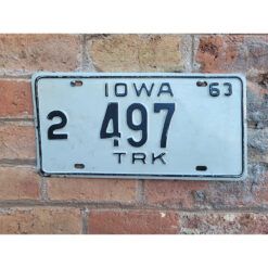 Matrículas Americanas Iowa Truck Año 1963