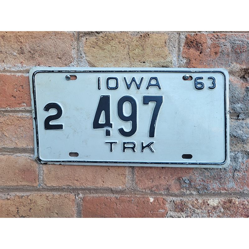 Matrículas Americanas Iowa Truck Año 1963