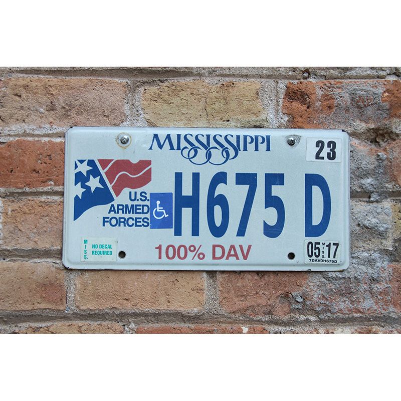 Matrículas Americanas Mississippi US Armed Force Handicap