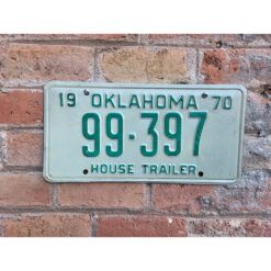 Matrículas Americanas Oklahoma House Trailer Año 1970