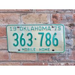 Matrículas Americanas Oklahoma Mobile Home Año 1975