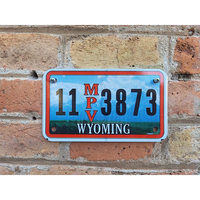 Matrículas Americanas Wyoming Moto MPV