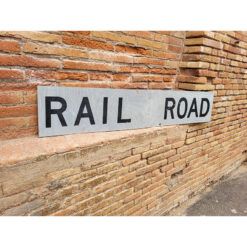 Señal Vintage Original de Tráfico: Rail Road