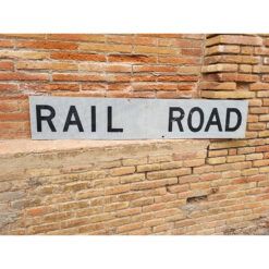 Señal Vintage Original de Tráfico: Rail Road