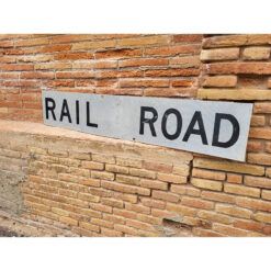 Señal Vintage Original de Tráfico: Rail Road